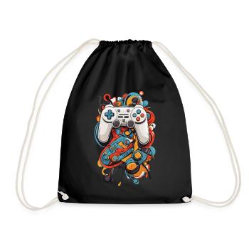Abstrakte Kunst Ästhetisches Gamer Design - Turnbeutel - Schwarz - Vorne