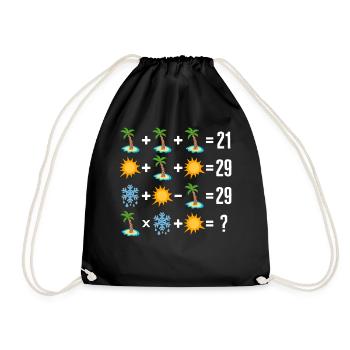 Mathe-Hemd, Mathe-Reihenfolge der Operation Palme Sonne - Turnbeutel - Schwarz - Vorne