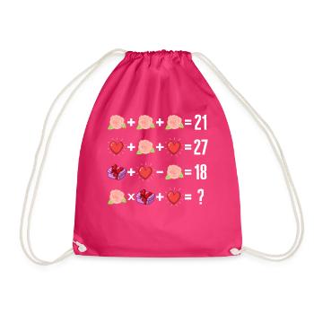 Mathe-Shirt, Mathe-Reihenfolge der Operation Rosenherz - Turnbeutel - Fuchsia - Vorne
