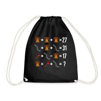 Math Shirt, Math Order Of Operation Freedom Bell - Drawstring Bag - black - Front