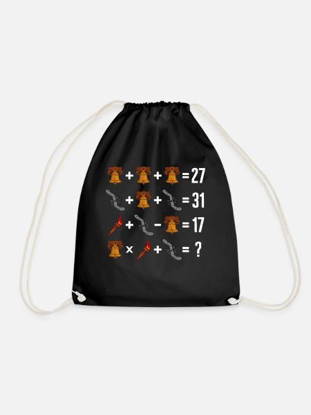 Mathe-Shirt, Mathe-Operationsbefehl Freiheitsglocke - Turnbeutel - Schwarz