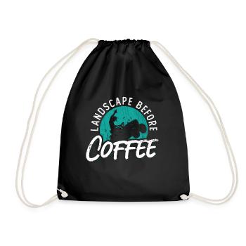 Landscaper Landscape Before Mowing Coffee Lover - Drawstring Bag - black - Front