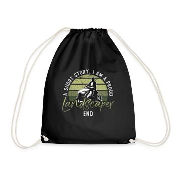 Landscaper A Short Story I Am A Proud Lawn Mower - Drawstring Bag - black - Front