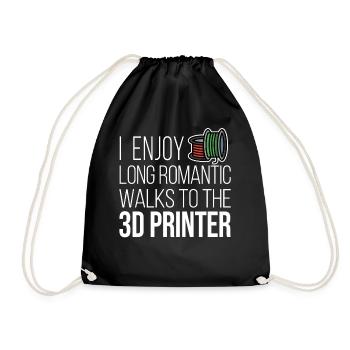 I Enjoy Romantic Walk 3D Printer Filament CNC - Turnbeutel - Schwarz - Vorne