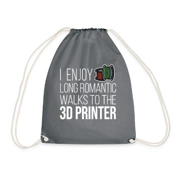 I Enjoy Romantic Walk 3D Printer Filament CNC - Turnbeutel - Grau - Vorne