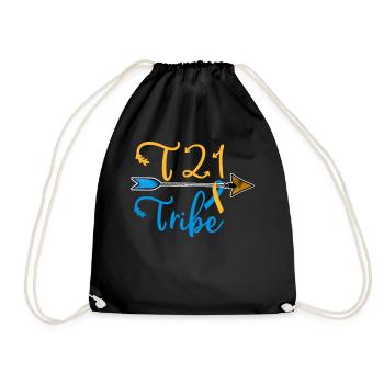 Sensibilisation au syndrome de Down Ruban bleu jaune T21 - Sac de sport léger - noir - Devant