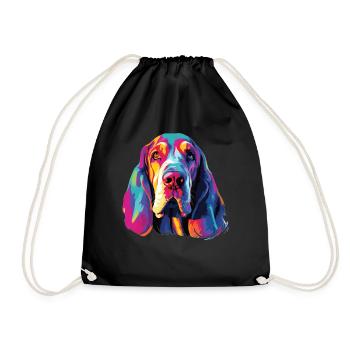 Aquarelle Colorée Basset Bleu de Gascogne - Sac de sport léger - noir - Devant
