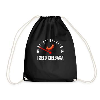 I need kielbasa, poland polish food kielbasa - Drawstring Bag - black - Front