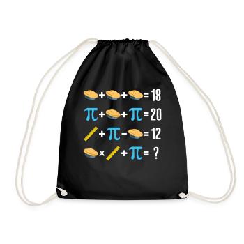 Math Shirt, Math Order Of Operation Pi Day Pie - Drawstring Bag - black - Front