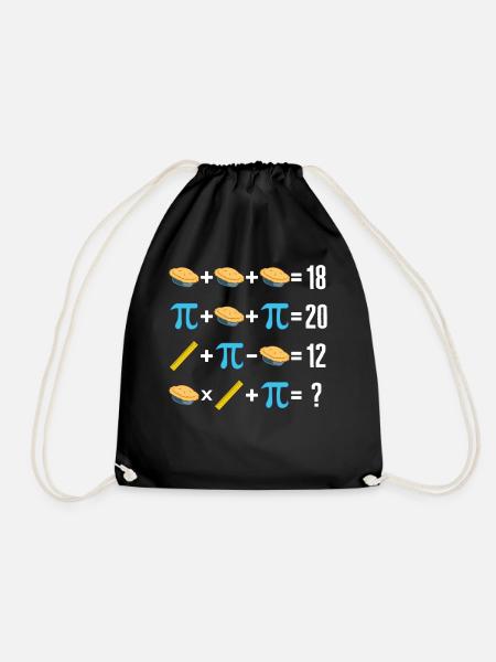 Mathe-Hemd, Mathe-Reihenfolge der Operation Pi Day Pie - Turnbeutel - Schwarz