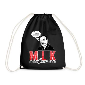 MLK Day Shirt, MLK Crew Tee, Martin Luther King - Drawstring Bag - black - Front