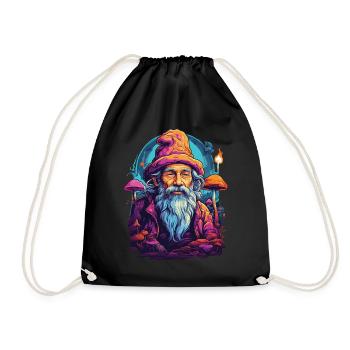 Vivid Colors Music Festival Forest Mushrooms - Drawstring Bag - black - Front