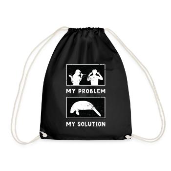 Dugong Lover Mon Problème Mon Pictogramme Papa Vache De Mer - Sac de sport léger - noir - Devant