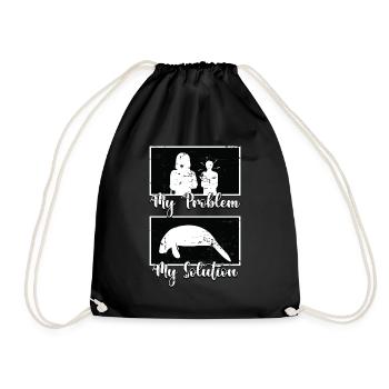 Dugong Lover Mon Problème Mon Pictogramme Maman Lamantin - Sac de sport léger - noir - Devant