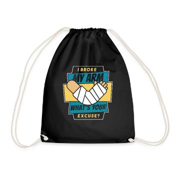 Je me suis cassé le bras, quelle est ton excuse, doigt cassé - Sac de sport léger - noir - Devant