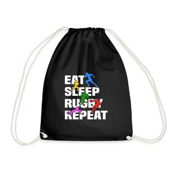 Eat Sleep Rugby Repeat - Rugby Player Rugby Sport - Turnbeutel - Schwarz - Vorne