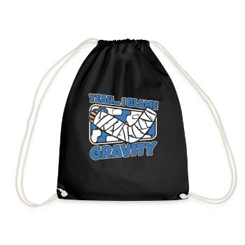 I Blame Gravity Broken Bone Broken Finger Bone - Drawstring Bag - black - Front