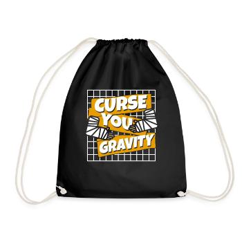 Curse You Gravity Broken Bone Broken Finger Bone - Drawstring Bag - black - Front