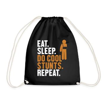 Manger, dormir, faire des cascades cool, répéter, doigt cassé - Sac de sport léger - noir - Devant