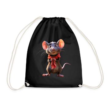 Rat, Cute Mouse, Rodents, Dwarf Mouse, Small Rats - Drawstring Bag - black - Front