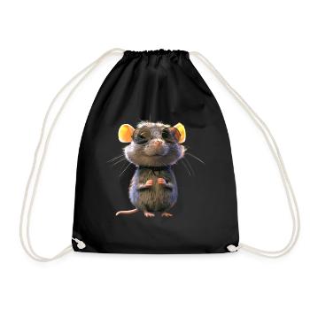 Rat, Cute Mouse, Rodents, Dwarf Mouse, Small Rats - Drawstring Bag - black - Front