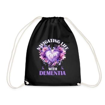Floral Heart Inspiring Alzheimer's Awareness Suppo - Turnbeutel - Schwarz - Vorne