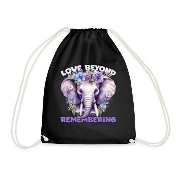 Cute Flower Crown Elephant Alzheimers Awareness - Turnbeutel - Schwarz - Vorne