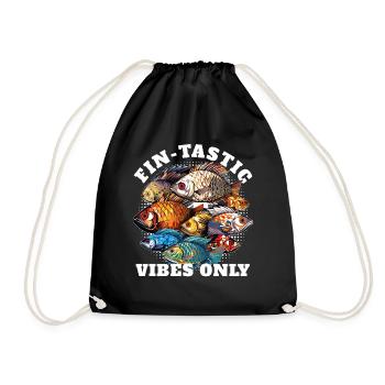Fintastic Vibes Only Funny Cichlid Breeder Fish Lo - Turnbeutel - Schwarz - Vorne