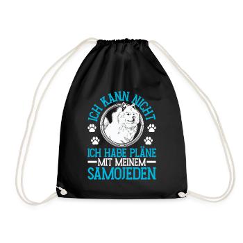 Pläne mit meinem Samojede Schlittenhund - Turnbeutel - Schwarz - Vorne