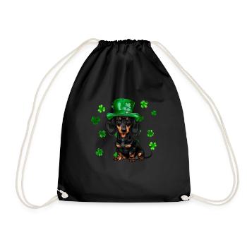 Teckel St Patrick’s Day Shamrock - Sac de sport léger - noir - Devant
