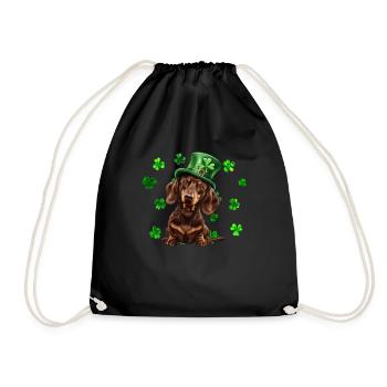 Teckel St Patrick’s Day Shamrock - Sac de sport léger - noir - Devant