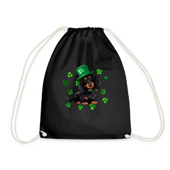 Teckel St Patrick’s Day Shamrock - Sac de sport léger - noir - Devant