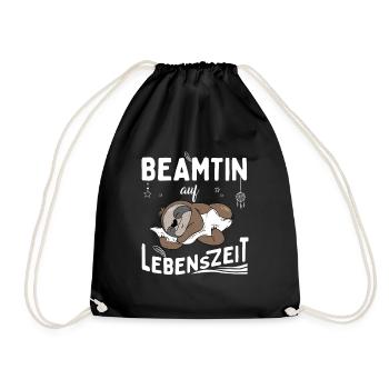 Beamtin auf Lebenszeit Beamter for Life - Turnbeutel - Schwarz - Vorne