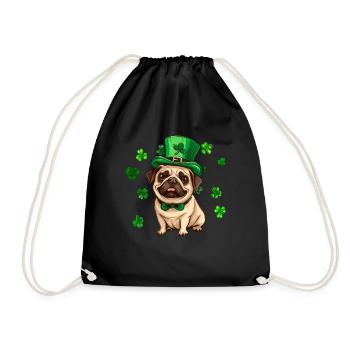 Chien carlin St Patrick’s Day Shamrock - Sac de sport léger - noir - Devant