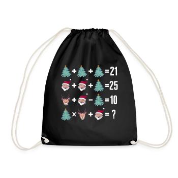 Mathe-Shirt, Mathe-Reihenfolge der Operation Weihnachten - Turnbeutel - Schwarz - Vorne