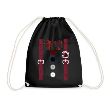Vampire Shirt, Suspender Vampire Dracula Blood - Drawstring Bag - black - Front