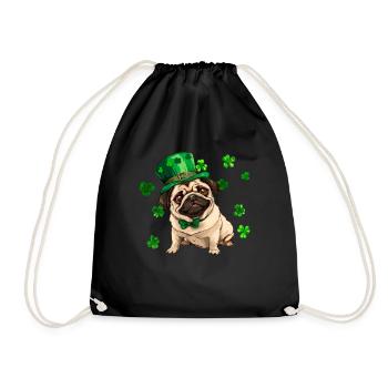Chien carlin St Patrick’s Day Shamrock - Sac de sport léger - noir - Devant