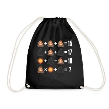 Mathe-Shirt, Murmeltiertag, Reihenfolge der Operationen - Turnbeutel - Schwarz - Vorne