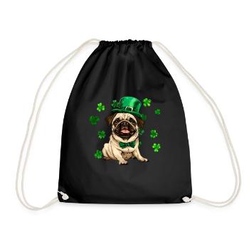 Chien carlin St Patrick’s Day Shamrock - Sac de sport léger - noir - Devant