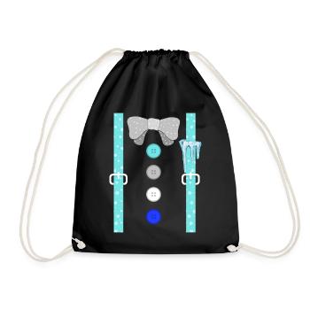 Winter Shirt, Suspender Ice Queen Snowflakes - Drawstring Bag - black - Front