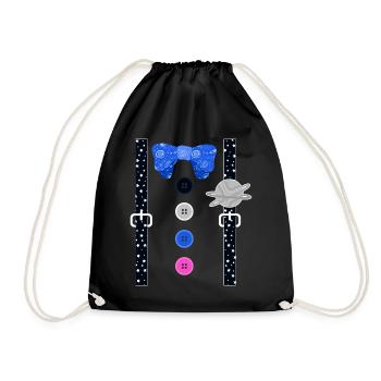 Galaxy Shirt, Suspender Galaxy Star Planet Space - Drawstring Bag - black - Front