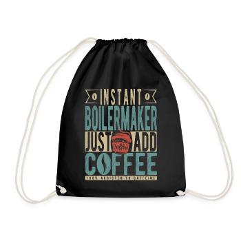 Instant Boilermaker Just Add Coffee - Drawstring Bag - black - Front