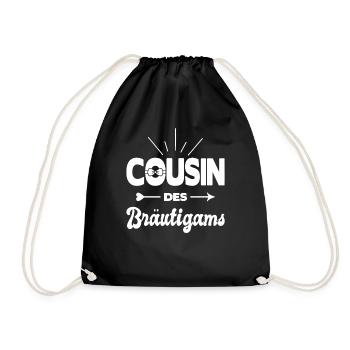 Cousin Des Bräutigams Hochzeit Heirat Kostüm - Turnbeutel - Schwarz - Vorne