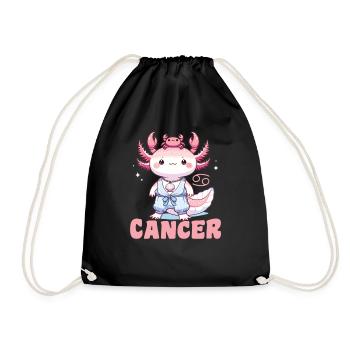 Axolotl as a Cancer Zodiac Sign - Drawstring Bag - black - Front