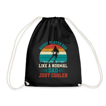 Rugby Player Dad like a normal Dad just cooler - D - Drawstring Bag - black - Front