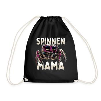 Spinnen Mama Spider Mommy Vogelspinne Mom Spinne - Turnbeutel - Schwarz - Vorne