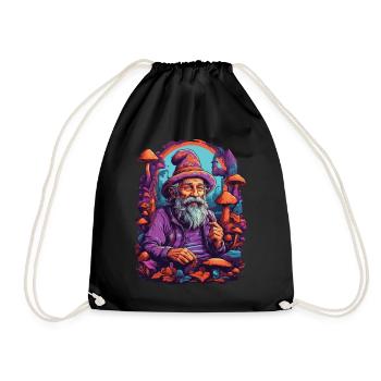 Vivid Colors Psychedelic Art Music Festival - Drawstring Bag - black - Front