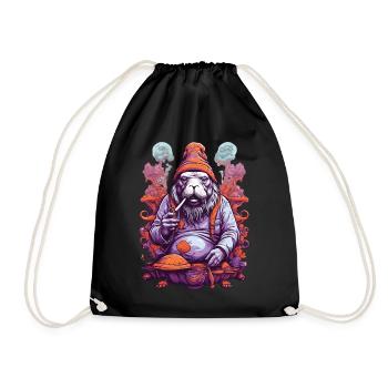 Vivid Colors Music Festival Forest Mushrooms - Drawstring Bag - black - Front