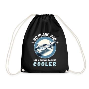 Men's Model Airplane Model Making Father's Day Flying - Drawstring Bag - black - Front