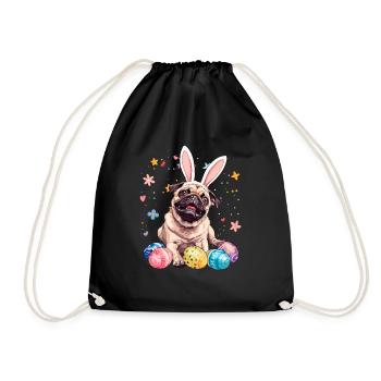 Oeufs de Pâques Carlin Chasse jour de Pâques - Sac de sport léger - noir - Devant